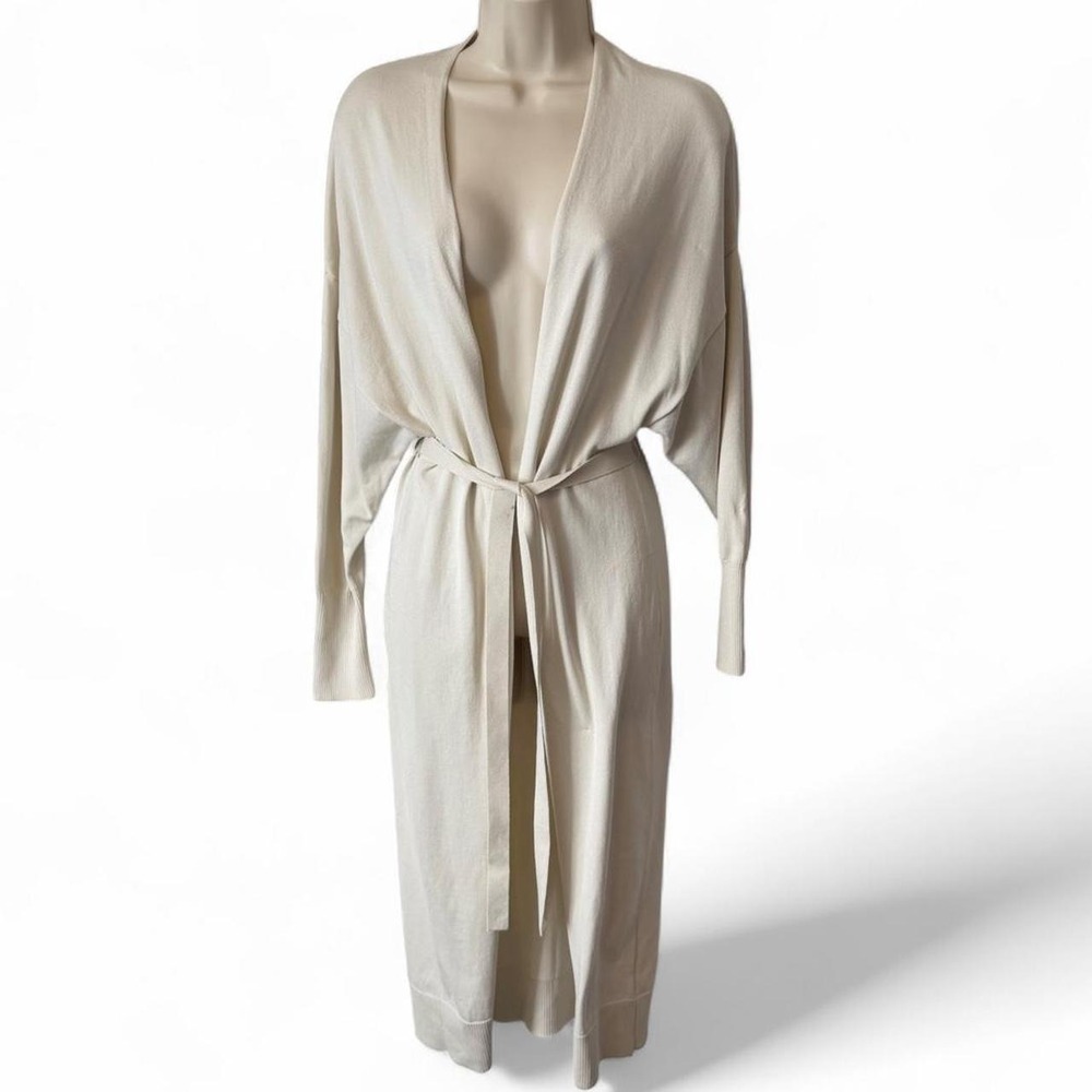 Express Cream Long Belted Duster Cardigan Sweater, Women's Size S